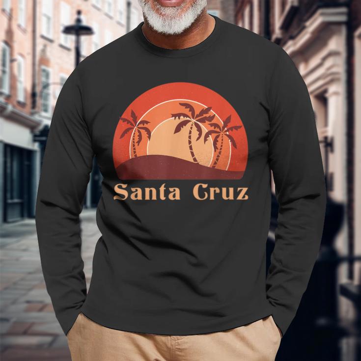 Santa Cruz Ca California 70S 80S Retrointage Langarmshirts Geschenke für alte Männer