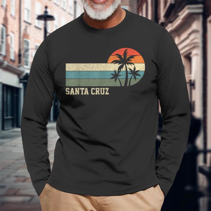 Santa Cruz Ca California Retro Surfing Langarmshirts Geschenke für alte Männer