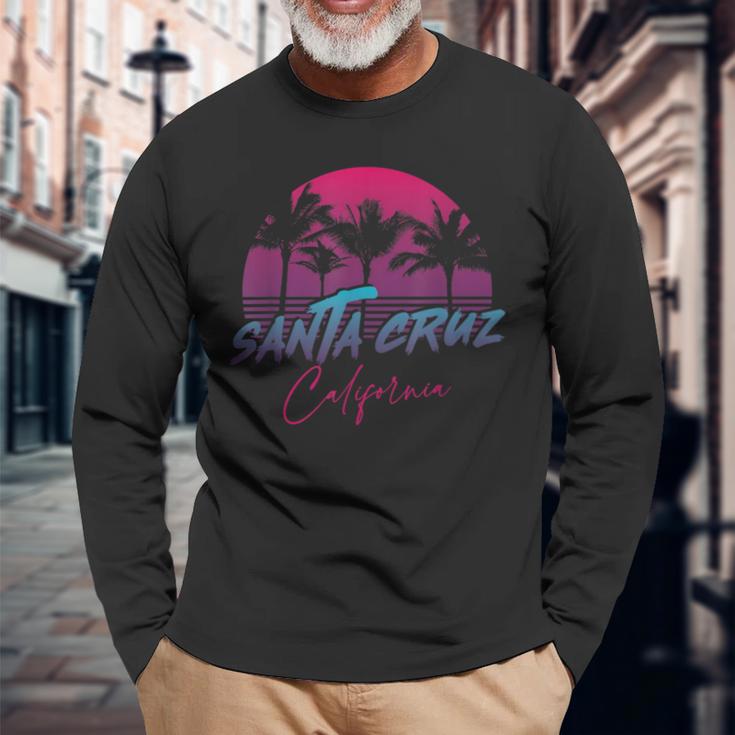 Santa Cruz Ca Retroaporwave 80S 90S Langarmshirts Geschenke für alte Männer