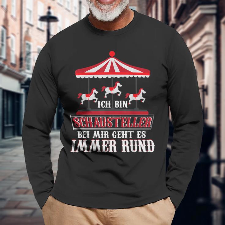 Schausteller Kirmesolksfest Bei Mir Geht Es Immer Rund Langarmshirts Geschenke für alte Männer