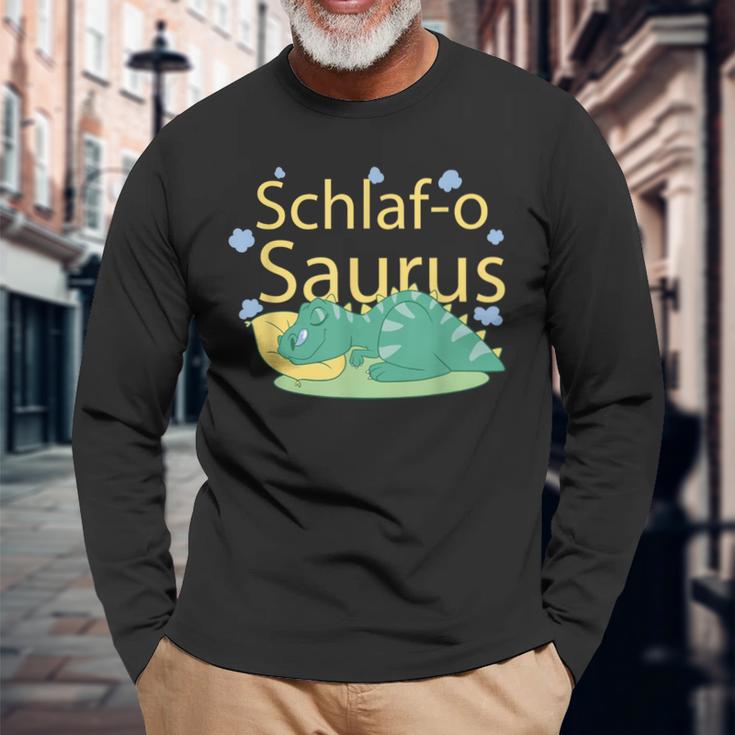 Schlaf-O Saurus Sleeping Tyrannosaurus Rex Dinosaur Sleep Langarmshirts Geschenke für alte Männer