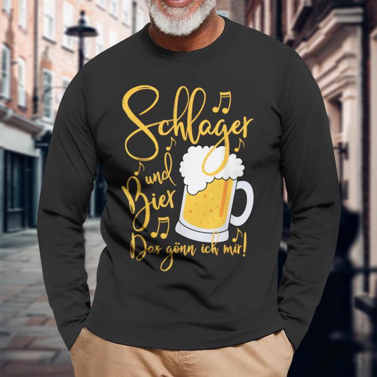 Schlager Und Bier Das Gönn Ich Mir Festival Party Langarmshirts Geschenke für alte Männer