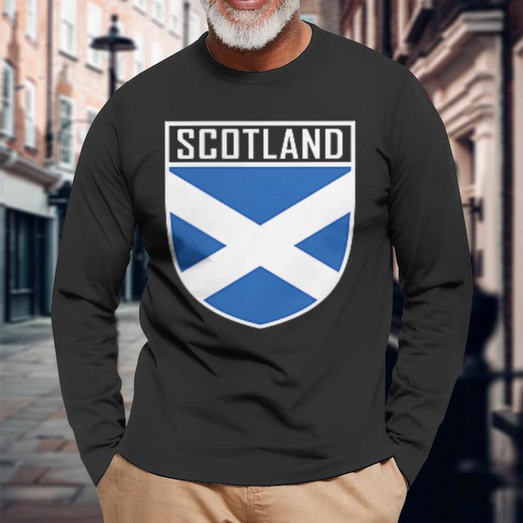 Scotland Flag Scottish Flag Football Fan Langarmshirts Geschenke für alte Männer