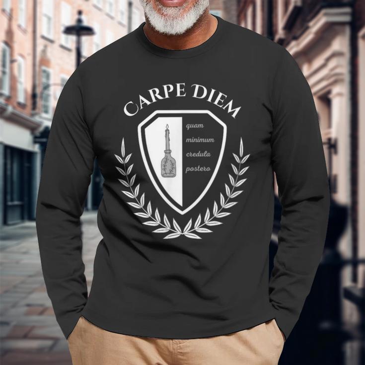 Seize The Day Carpé Diem Klassischer Toter Dichterliebhaber Langarmshirts Geschenke für alte Männer