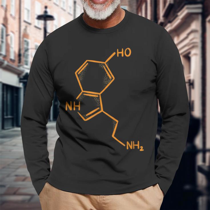 Serotonin Chemische Strukturen Chemie Langarmshirts Geschenke für alte Männer