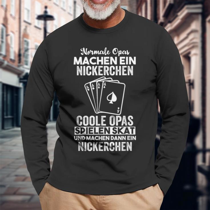 Skat Grandpa Skat Game Langarmshirts Geschenke für alte Männer