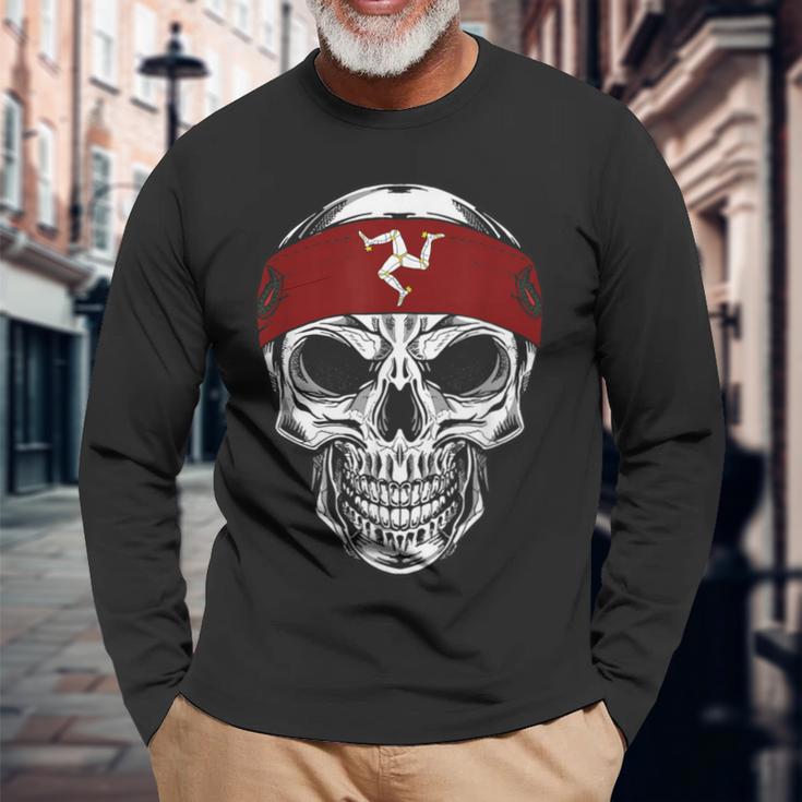 Skull Isle Of Man Langarmshirts Geschenke für alte Männer