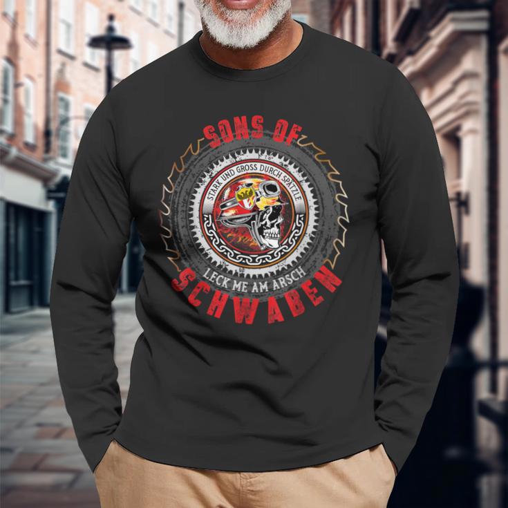 Sons Of Schwaben Home Freedom Exit Street Motorcycle Langarmshirts Geschenke für alte Männer