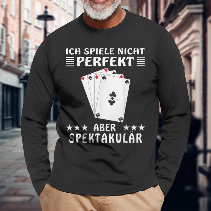 Spektacular Card Player Langarmshirts Geschenke für alte Männer