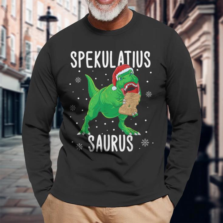 Spekulatius Saurus Christmas Dino Tyrannosaurus Langarmshirts Geschenke für alte Männer