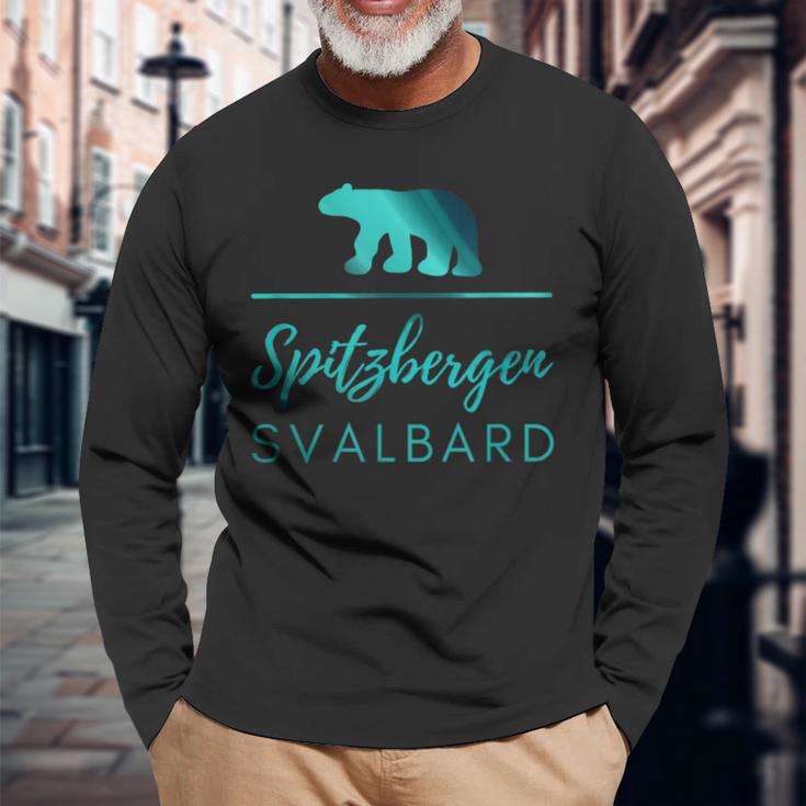 Spitzbergen Svalbard Polar Bear Polar Lights Langarmshirts Geschenke für alte Männer