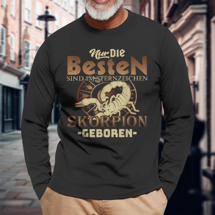 Star Sign Scorpion Nur Die Beste Geben Langarmshirts Geschenke für alte Männer