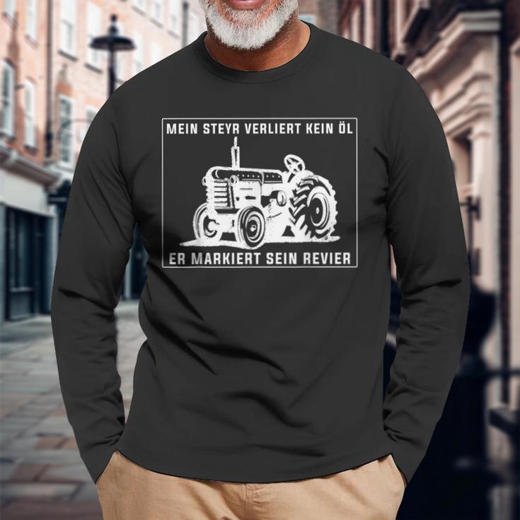 Steyr Oldtimer Traktor Fan Langarmshirts Geschenke für alte Männer