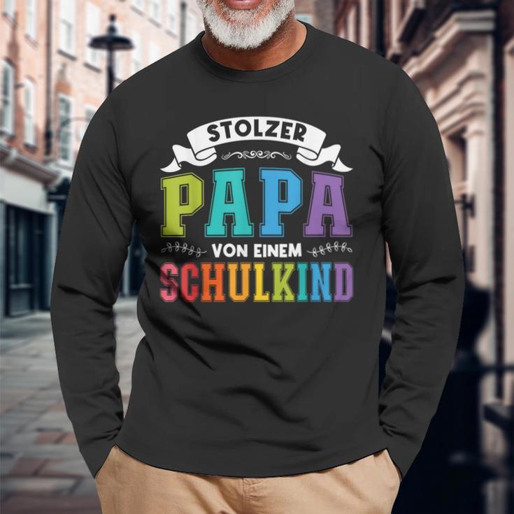 Stolzer Papaon Einem Schulkind First Day Of School Langarmshirts Geschenke für alte Männer