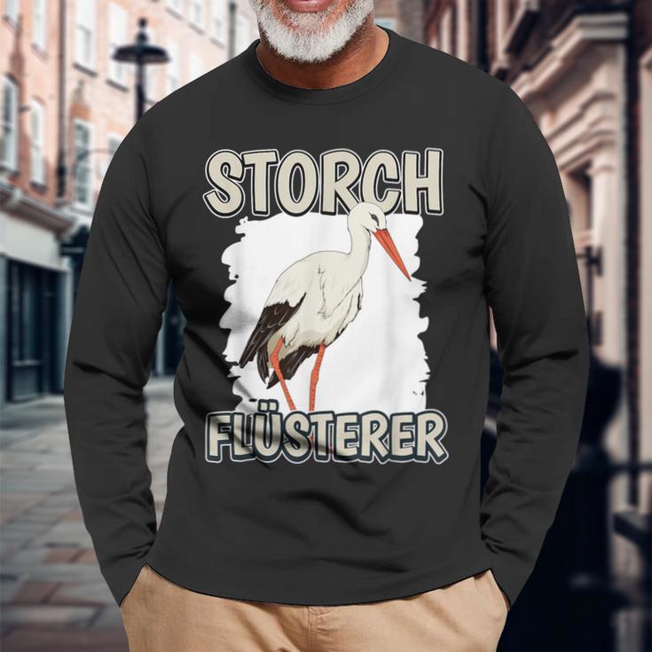 Stork Whisperer Storchflüsterer Sachenogel Stork Langarmshirts Geschenke für alte Männer