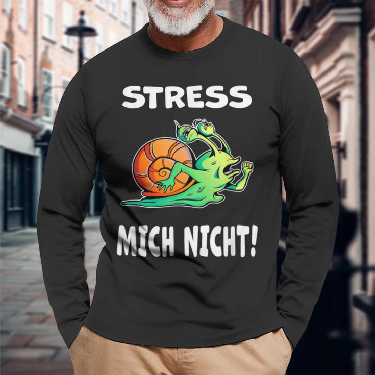 Stress Mich Nicht Schnecke Langarmshirts Geschenke für alte Männer