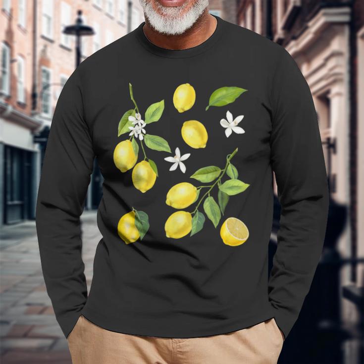 Summer Lemon Fruits Lemon Langarmshirts Geschenke für alte Männer