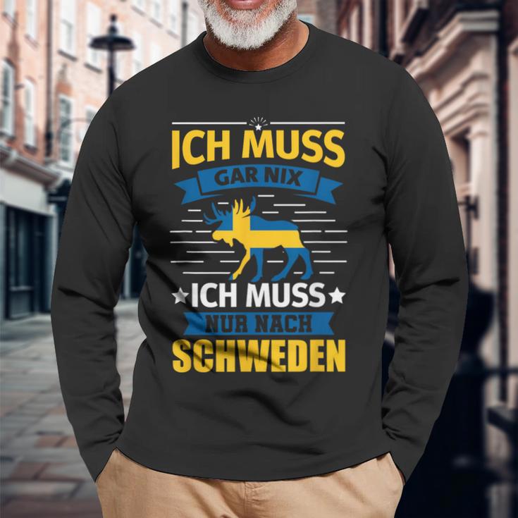 Sweden Ich Muss Nur Nach Sweden Ich Langarmshirts Geschenke für alte Männer