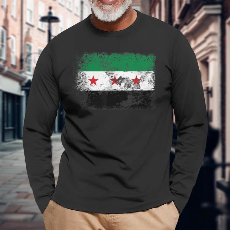 Syria Flag Ich Bin Stolz Auf Mein Land Langarmshirts Geschenke für alte Männer