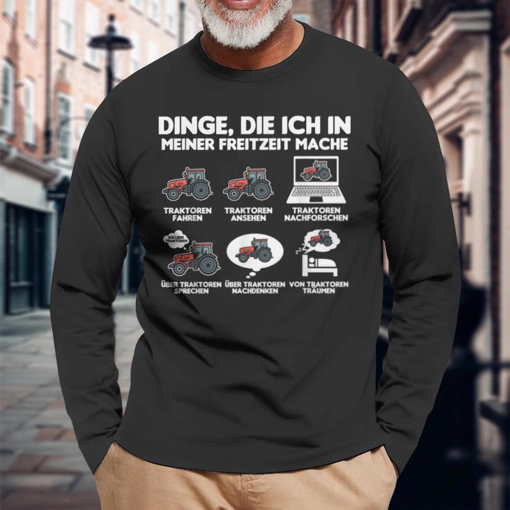 Tractor Tractor Bauer Dinge Die Ich Meiner Freizeit Mache Langarmshirts Geschenke für alte Männer