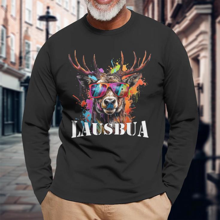 Traditional Deer Oktoberfest Lederhosen Lausbua Langarmshirts Geschenke für alte Männer