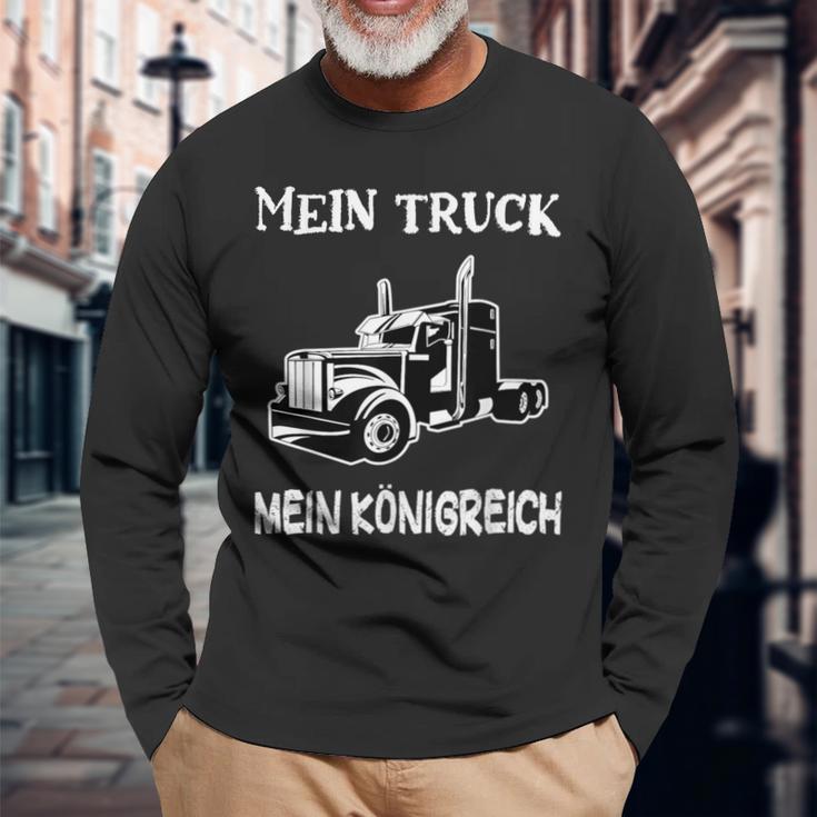 Trucker My Truck My Kingdom Saddle Pull Truck Driver Langarmshirts Geschenke für alte Männer