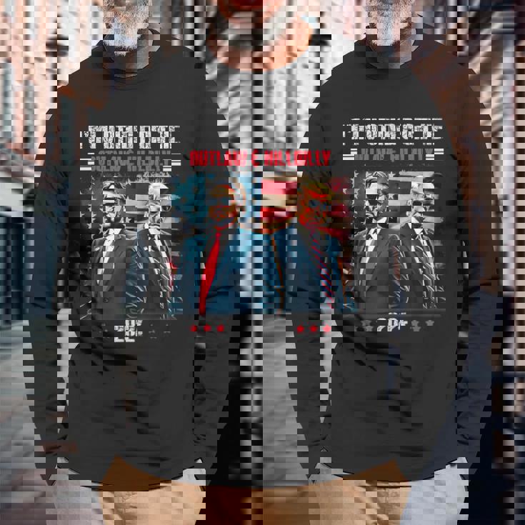 Trump I'm Voting For The Outlaw And Hillbilly Trump Vance Long Sleeve T-Shirt Gifts for Old Men
