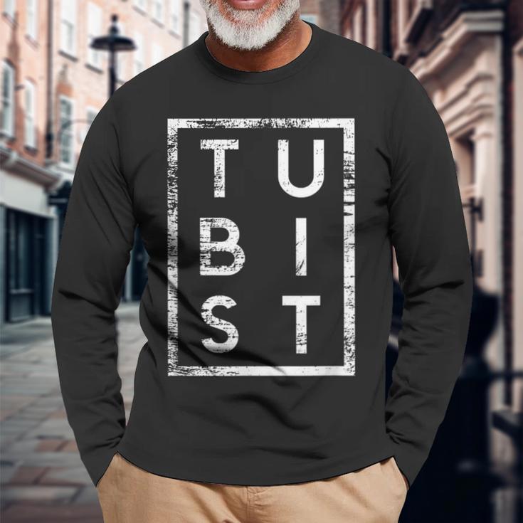 Tubist Minimalism Tuba Tuba Player Langarmshirts Geschenke für alte Männer