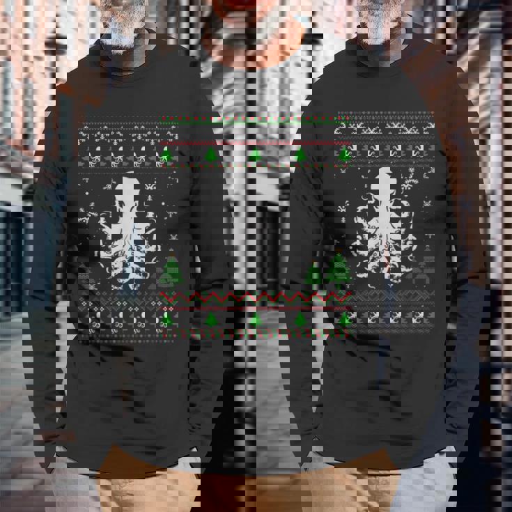 Ugly Christmas Sweater For Octopus Lovers Ugly Long Sleeve T-Shirt Gifts for Old Men