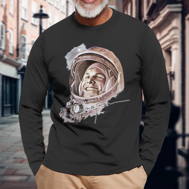 Ussr Astronaut Yuri Gagarin Langarmshirts Geschenke für alte Männer