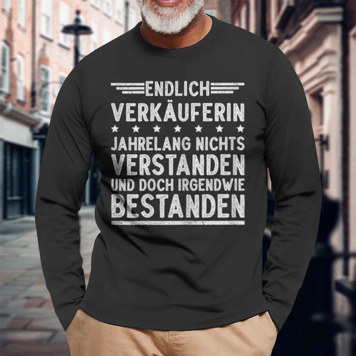 Verkäuferin Prüfung Ausbildung Bestanden Langarmshirts Geschenke für alte Männer