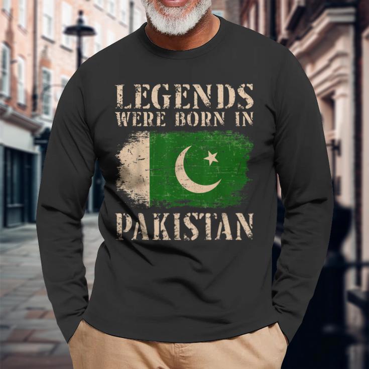 Vintage Pakistan Flag S Langarmshirts Geschenke für alte Männer