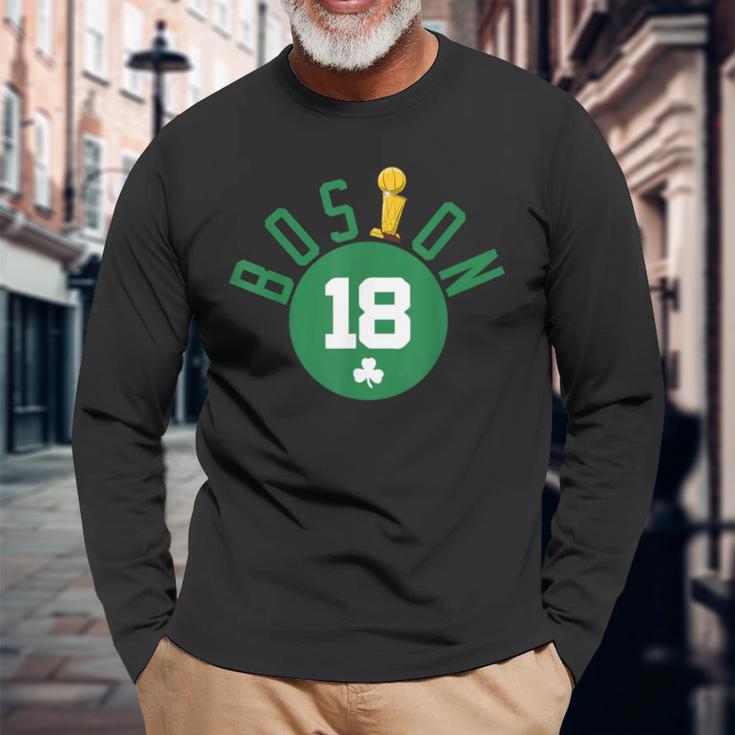 Vintage Retro Boston Champions Boston B-Ball City Long Sleeve T-Shirt Gifts for Old Men