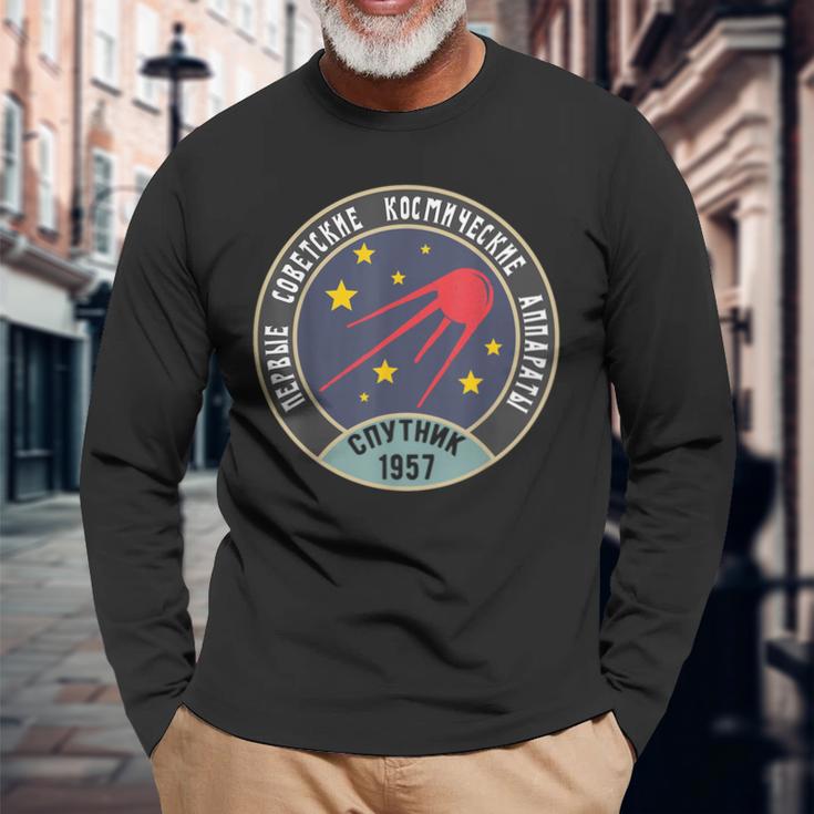 Vintage Sputnik Ussr Soviet Union Propaganda Langarmshirts Geschenke für alte Männer