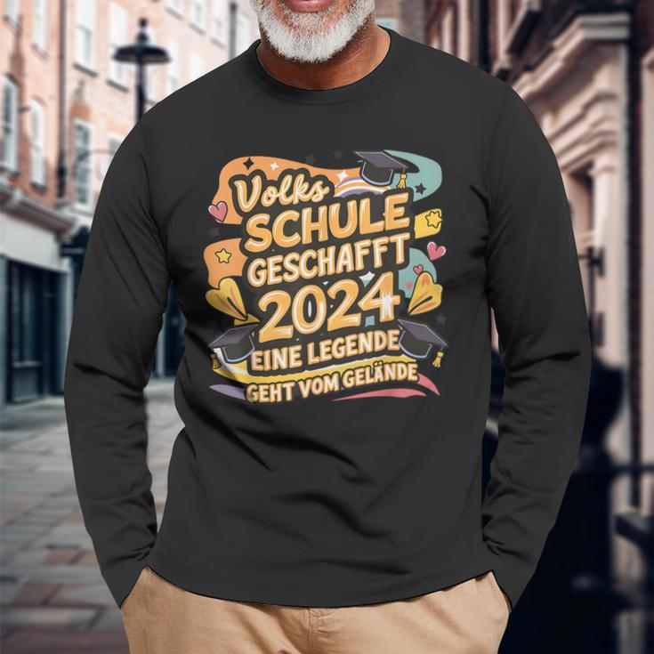 Volksschule Geschafft 2024 Eine Legende Gehtom Gelände German Langu Langarmshirts Geschenke für alte Männer