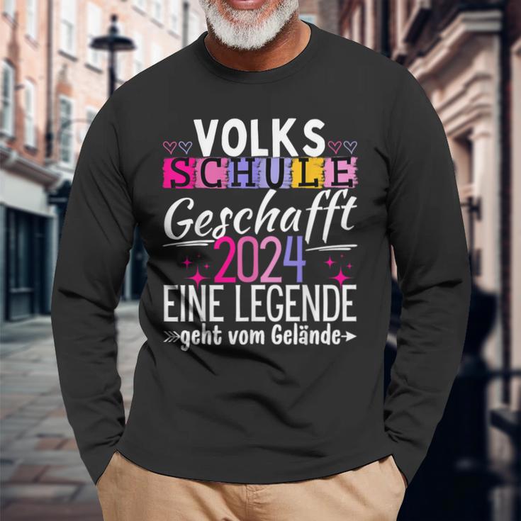 Volksschule Geschafft Abschlussolksschule 2024 Langarmshirts Geschenke für alte Männer