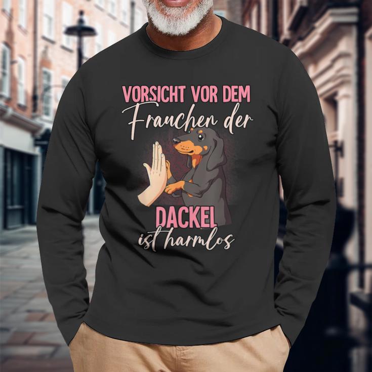 Vorsichtor Dem Frauchen Dachshund Langarmshirts Geschenke für alte Männer