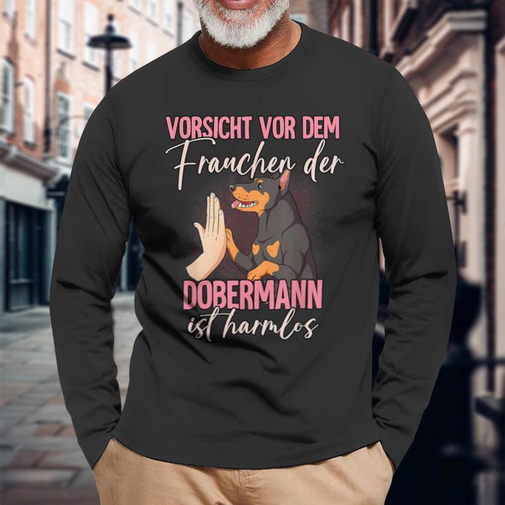 Vorsichtor Dem Frauchen Dobermann Langarmshirts Geschenke für alte Männer