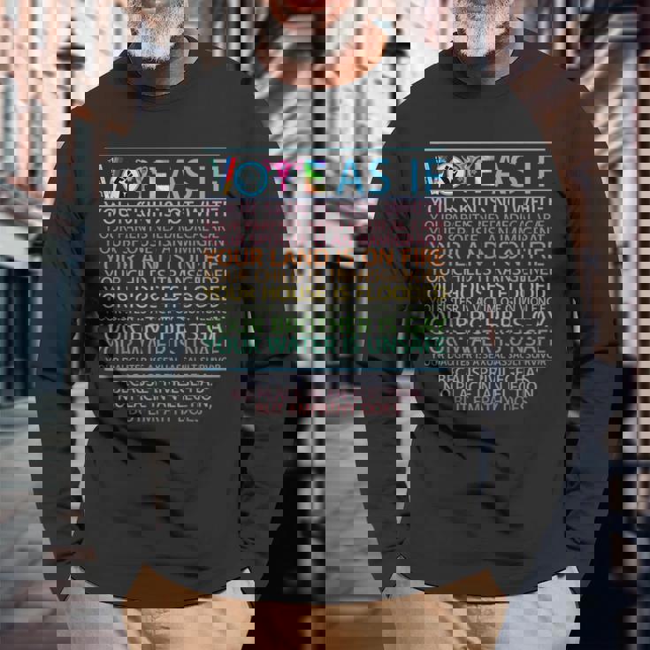 Vote As If Your Skin Is Not White Human's Rights Long Sleeve T-Shirt Gifts for Old Men