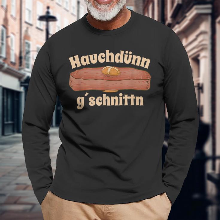 Wafer-Thin Gschnittn Liver Cheese Meat Cheese Buns Langarmshirts Geschenke für alte Männer