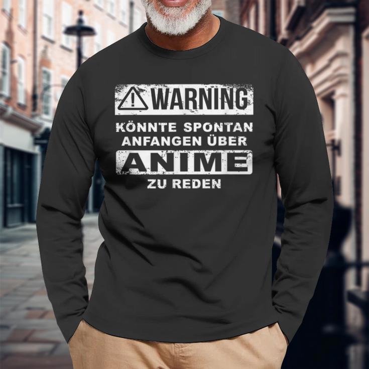 Warning Koulte Spontan Begin Over Anime Zu Talken Anime Langarmshirts Geschenke für alte Männer