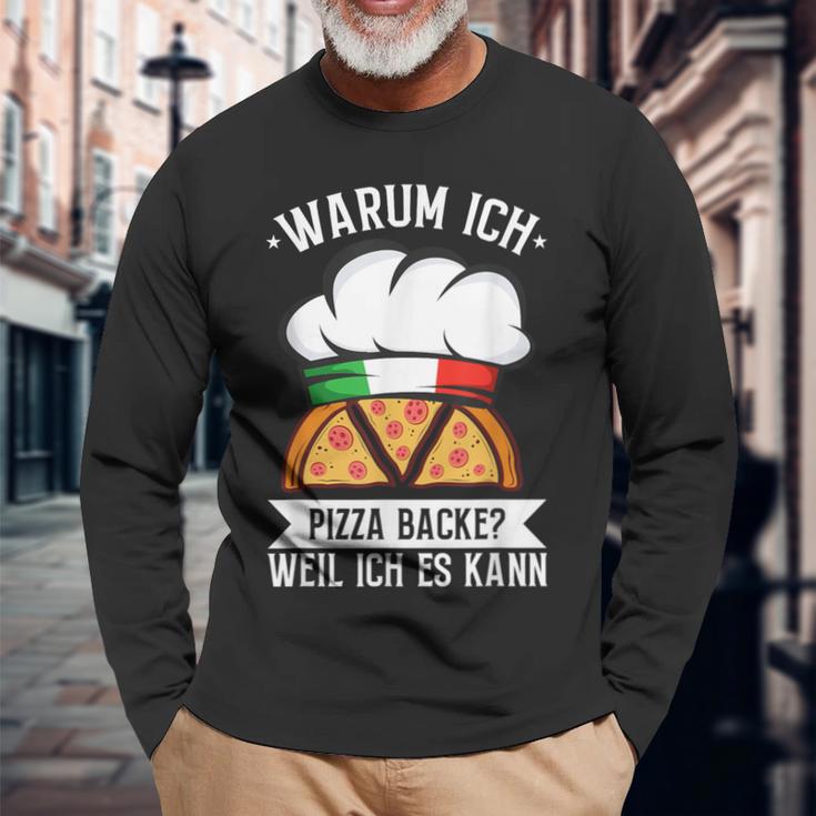 Warum Ich Pizza Backe Weil Ich Es Kann Pizzabäcker Italy Langarmshirts Geschenke für alte Männer