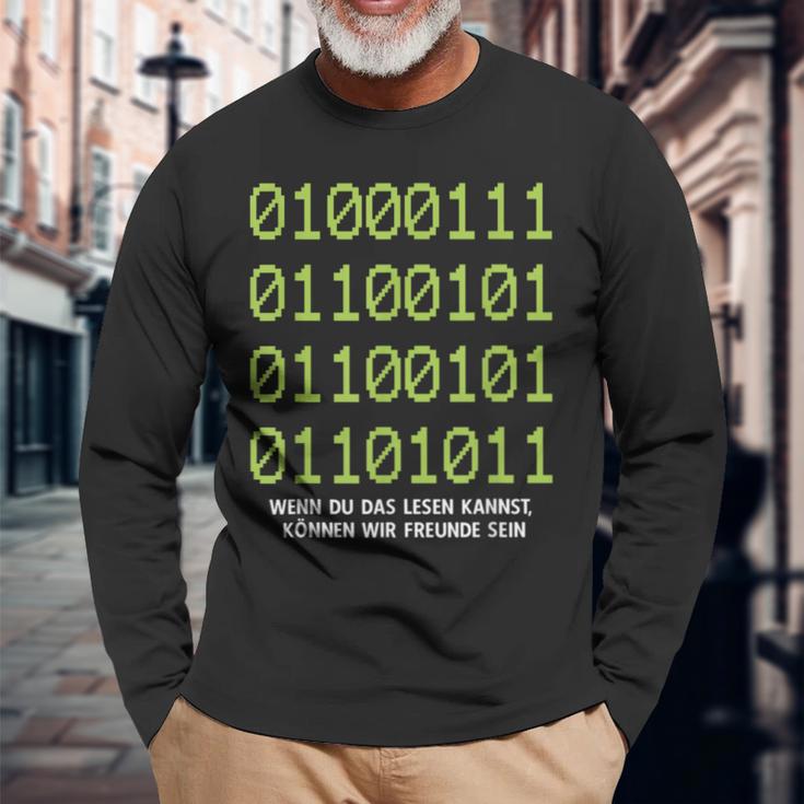 Wenn Du Das Lesen Kannst Freunde Computer Informatik Langarmshirts Geschenke für alte Männer