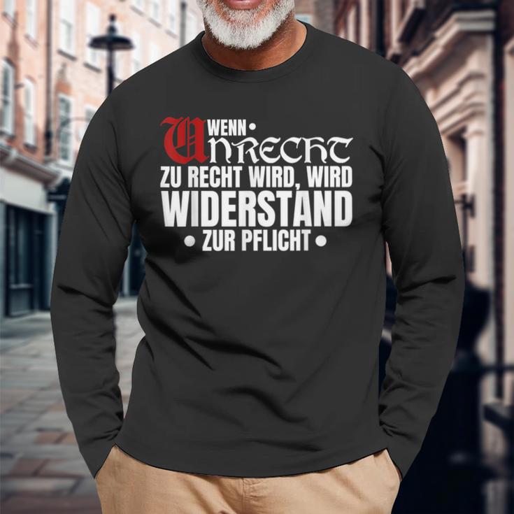 Wenn Unrecht Zu Recht Wird Resistance Zur Mandatory Langarmshirts Geschenke für alte Männer