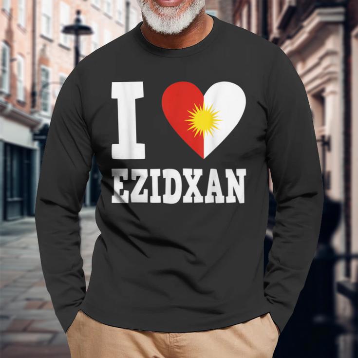 Yazidi Yazidi Flag Ezidxan Ezidi Langarmshirts Geschenke für alte Männer