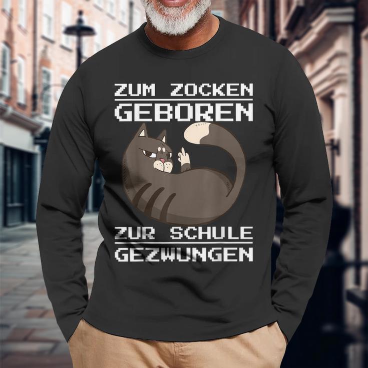 Zum Zocken Geboren Zum Schule Forces Console Ps5 Gaming Langarmshirts Geschenke für alte Männer