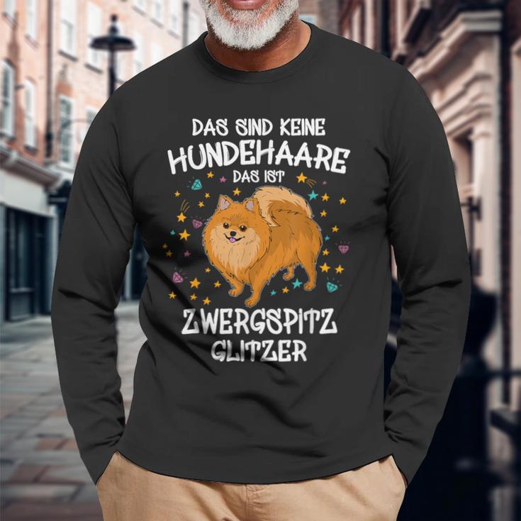 Zwergspitz Glitter Dog Lover Dog Holder Dog Langarmshirts Geschenke für alte Männer