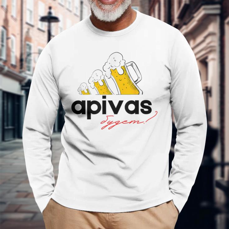 Bier Apivas Lustiges Russisches Langarmshirts Geschenke für alte Männer