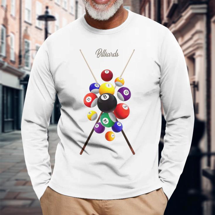 Billiards Pool Langarmshirts Geschenke für alte Männer