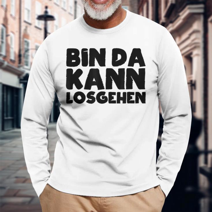 Bin Da Kann Losgehen Lustiger Spruch Humor Sarkasm Us Blue Langarmshirts Geschenke für alte Männer